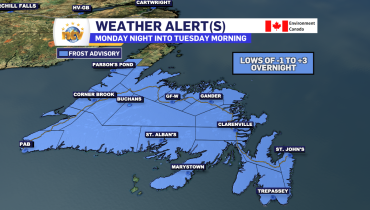 Frost Advisory for the night of September 25-26, 2023.